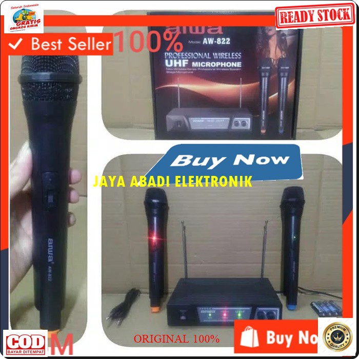 G37 Aiwa naiwa mic karaoke wireless system mik wireles mikrophone profesional pro suara audio sound vokal vocal panggung dj studio G37  Bisa DI SEGALA JENIS SOUND AUDIO SYSTEM  1RECEIVER +2 MIC PEGANG  jarak 20 - 30 meter  suara bagus, jernih dan empuk da