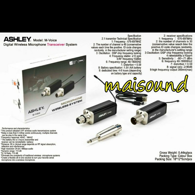 TRANSCEIVER ASHLEY M VOICE MIC KABEL JADI MICROPHONE WIRELESS MVOICE