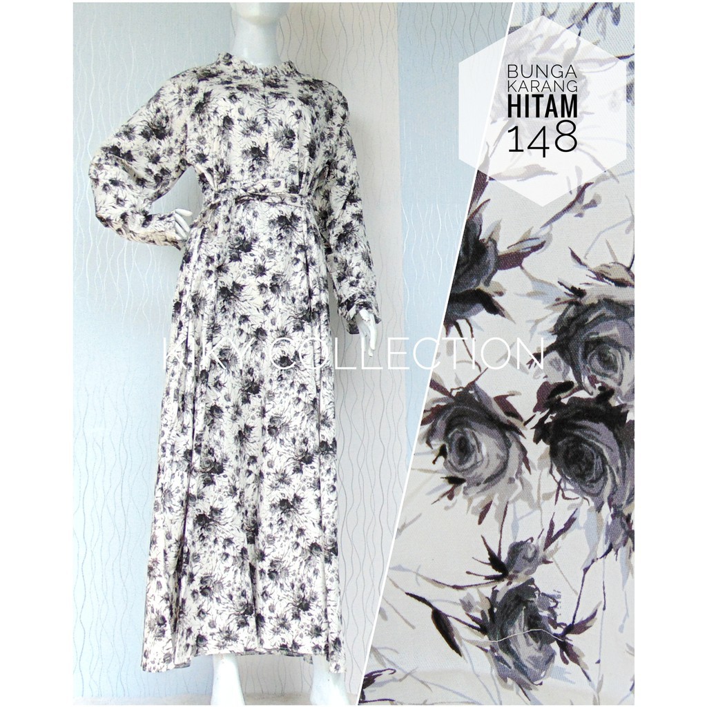 Gamis Katun Jepang Original  Motif BUNGA KARANG Size S M L
