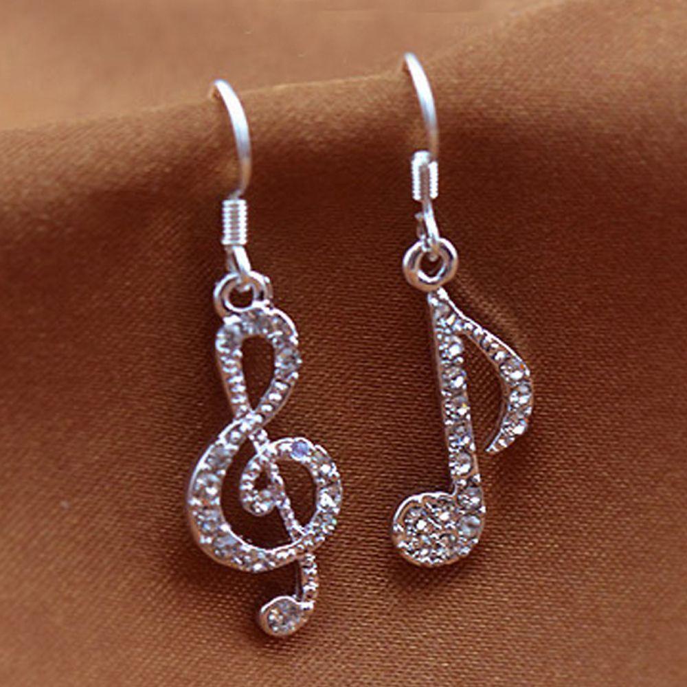 Needway Anting Perhiasan Top Panas Musik Note Drop Musim Panas Kristal Menjuntai