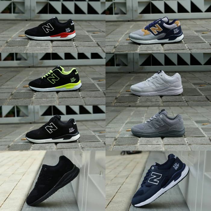 Termurah NB 530 sepatu pria sneakers casual kets hitam sekolah putih abu