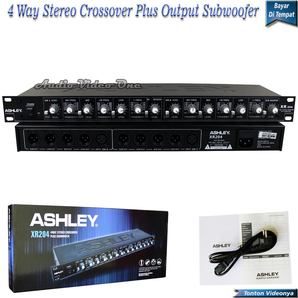 Crossover Ashley XR204 Crosover ASHLEY 4 Way Stereo Plus Input Subwoofer Original