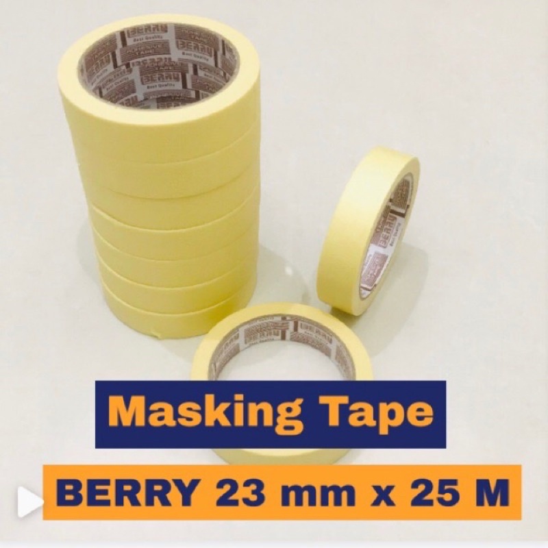 HCS - Isolasi Kertas Tebal Berry 23mm 23 mm / Masking Tape / Plakban Lakban Solasi Kertas Bagus