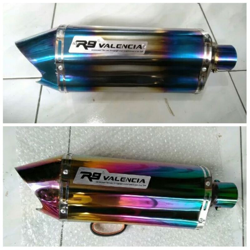 Knalpot R9 Valencia Bluemoon / Rainbow (Full System) Ninja 250, R25, MT25, CBR 250R, CBR 250RR