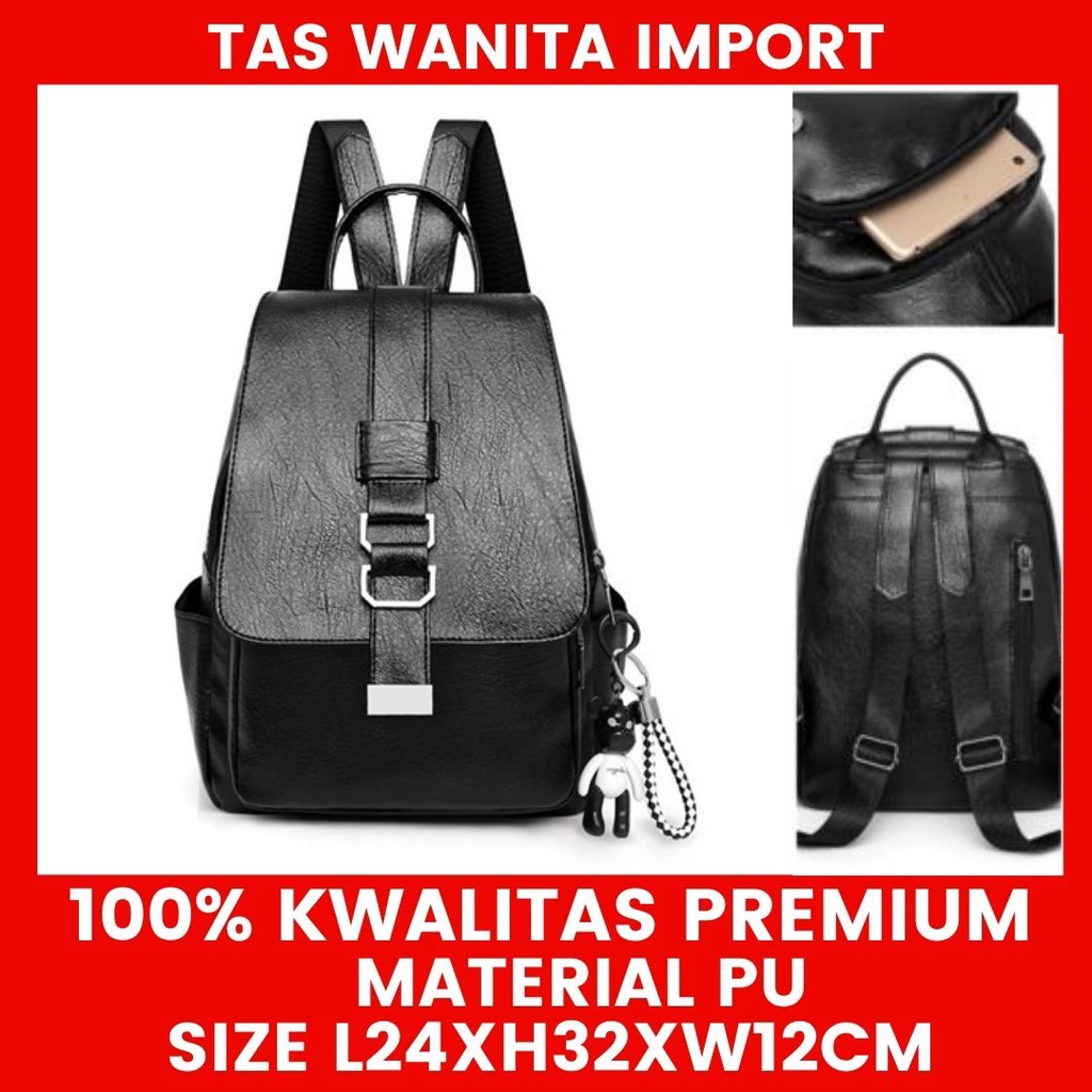 JTF13643 tas punggung ransel rangsel sekolah gendong stylish wanita perempuan cewek cewe import impo