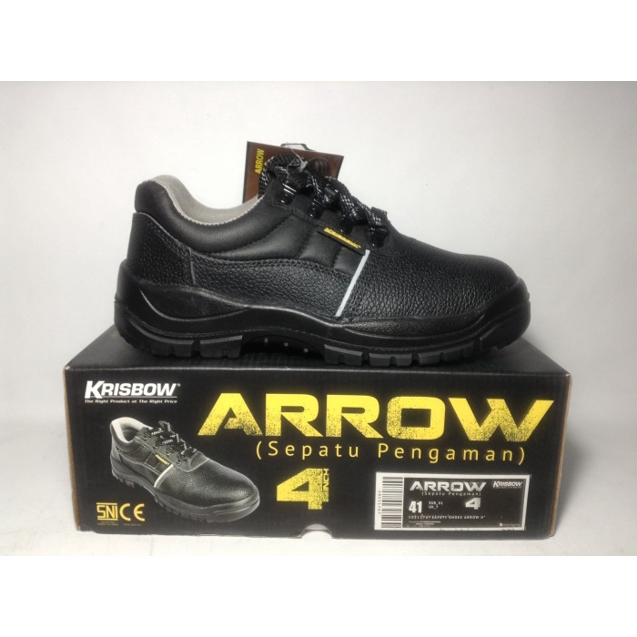 Sepatu Safety Original Krisbow Arrow 4 inch termurah.. - Hitam, 39