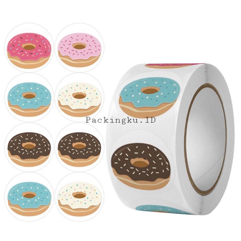 [Kecil 2.5cm] Sticker Label Thank You | Segel Roll 500 pc-donut