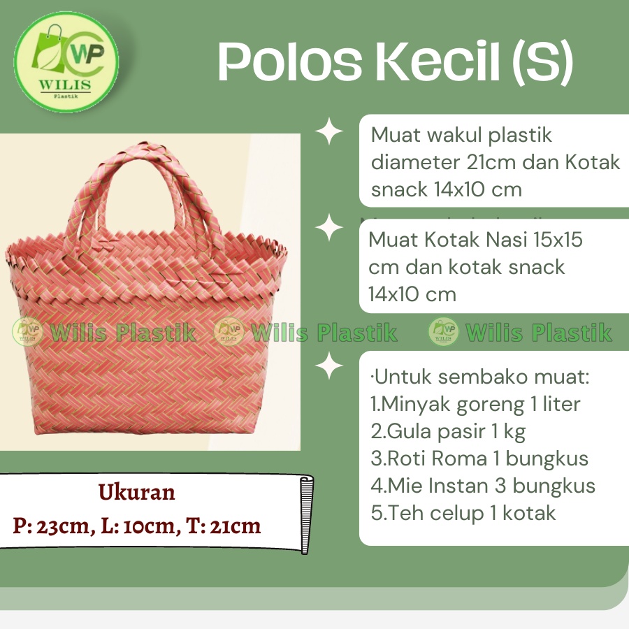 Tas Anyaman Plastik Polos Kecil (S) untuk Souvenir Ulang Tahun Bingkisan Hampers Parcel Hadiah