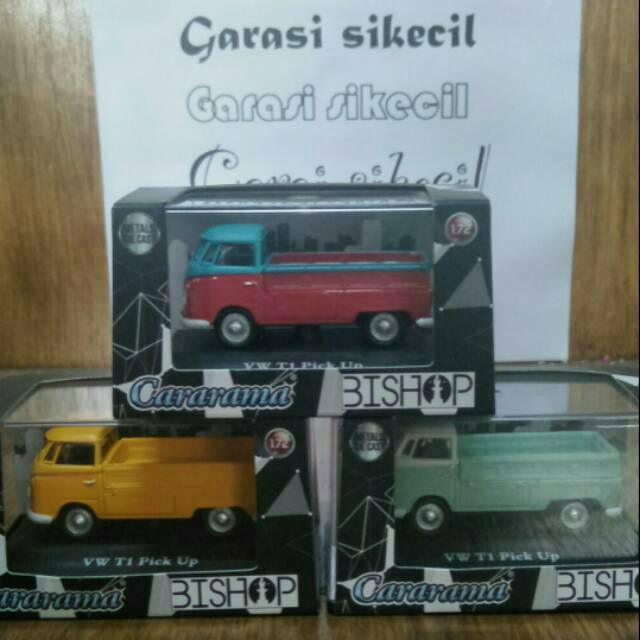 Diecast cararama VW T1 Pick UP paket 3 pcs