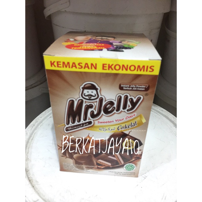 

Mr Jelly ekonomis Coklat bubuk jelly instant 1 dus isi 12x20 gr