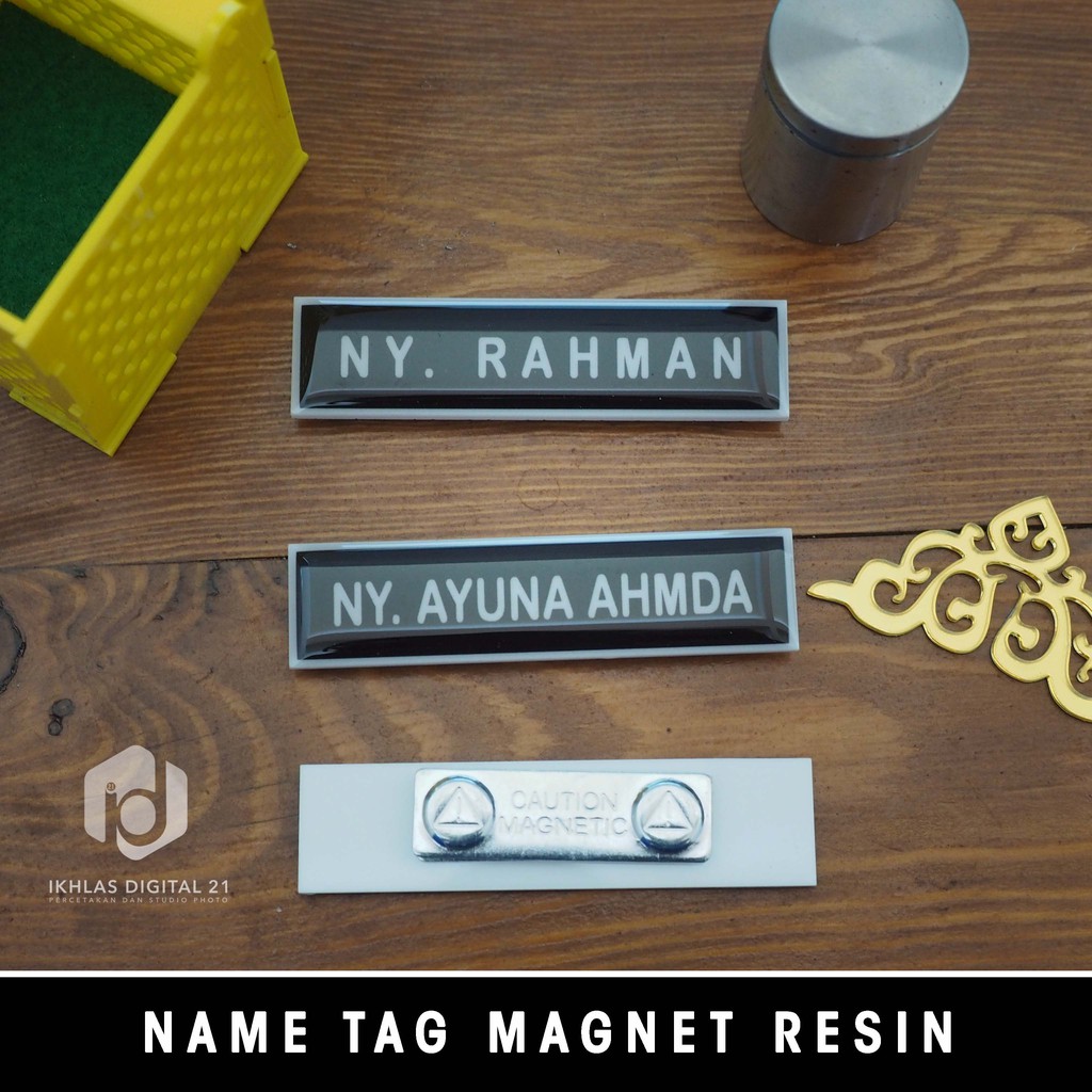 

Papan Nama Dada Name Tag Akrilik Magnet Resin [Minimal 3 Pcs]