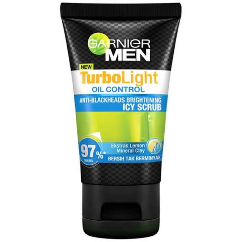 Garnier Men Turbolight Ice Scrub Oil Control 50 ml / Sabun Wajah / Sabun Wajah Garnier Men