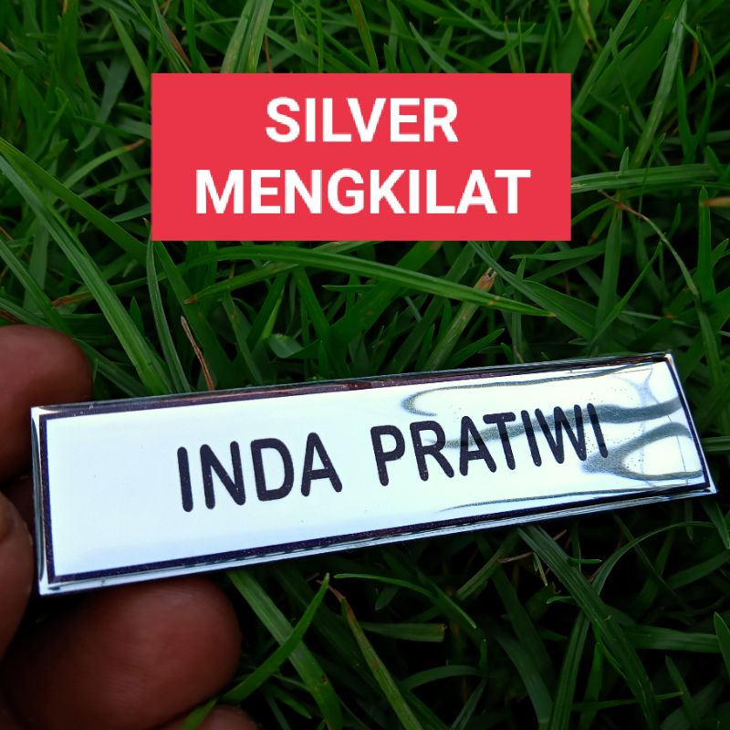 Name Tag Silver Mengkilat #Name Tag Indonesia #Papan Nama Dada Exclusive