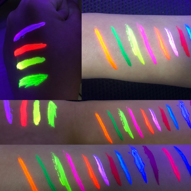 【Baru】HANDAIYAN Water Soluble UV Body Paint Glow in The Dark(Cat UV untuk Body Painting)8Color