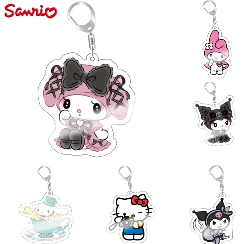 Sanrio Kawaii Kuromi Melody Hello Kitty Keychain Pendant Keyring Sweet Cute Girls Pendant Accessories Hello Kitty Pendant Models Toy