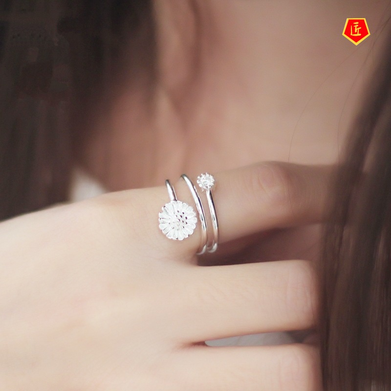[Ready Stock]Korean Fashion Little Daisy Winding Ring
