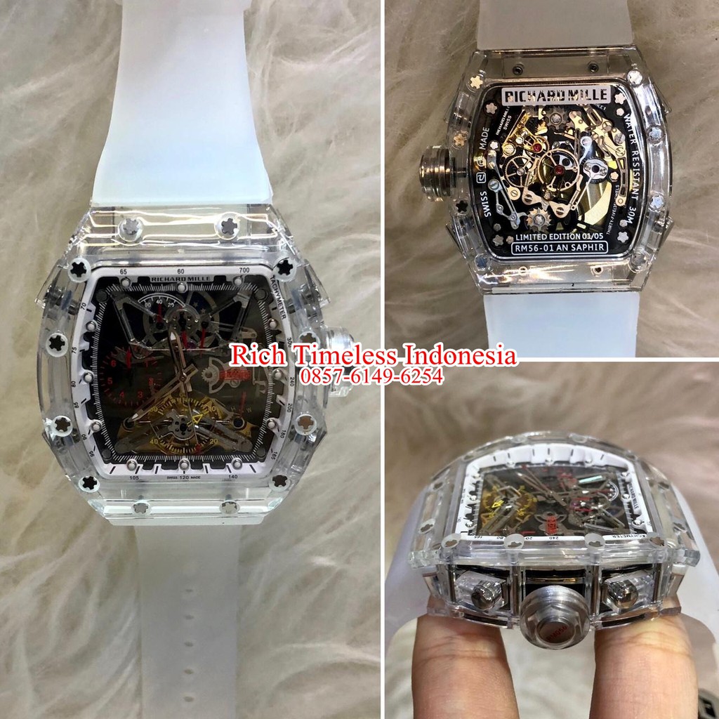 Jam Tangan Import RM56-01 Saphir Rubber Swiss Eta Clone 1.1 Factory Garansi 1th