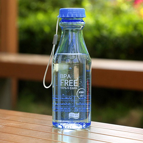 Botol Minum Unik BPA Free Anti Tumpah  / Tempat Botol Air Minum - X447-Biru Tua