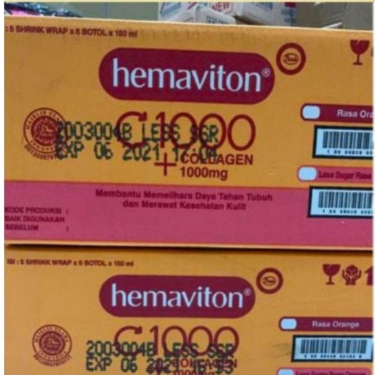 Hemaviton C1000+Collagen Less Sugar 1 Dus(150ml/30 botol)