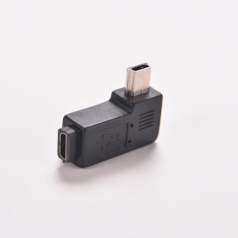 (LUCKID) Adapter Micro USB 5Pin Female Ke Mini 5Pin Male Sudut 90 Derajat