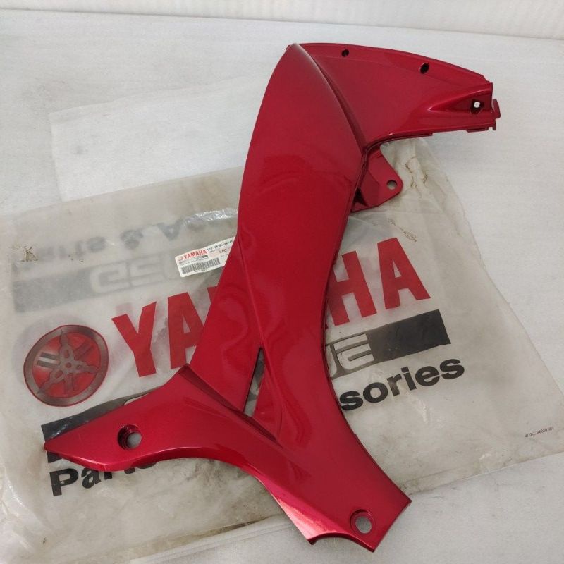 Cover sayap tebeng Legshield Leksil Dalam KIRI Yamaha Jupiter Z Burhan MERAH MAROON ORIGINAL 5TP-F83