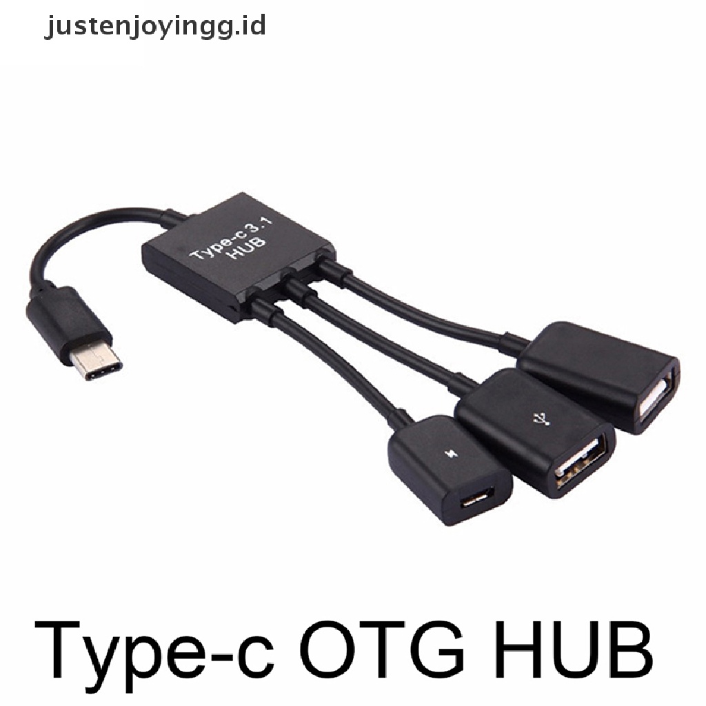 Adaptor Konverter 3 In 1 3 Port Usb-C 3.1 Male Ke Usb 2.0 Otg