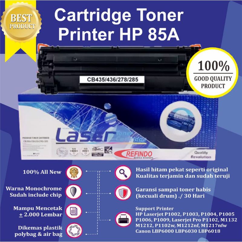 Cartridge Toner CE285A - 85A Printer Laserjet P1102 - P1102w - Canon 325