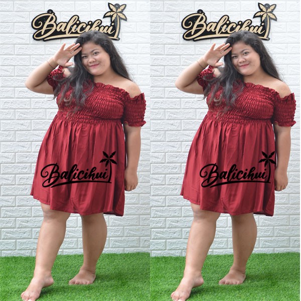 Balicihui Dress Kerut Jumbo Dress Emma Dress Wanita Plus Size Big Size Dress Bali