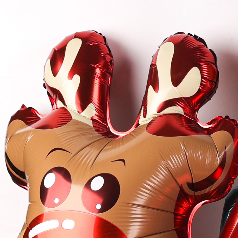 Balon Bentuk Kartun Santa Claus Snowman Elk Bahan Aluminum Film Untuk Dekorasi Pesta Natal