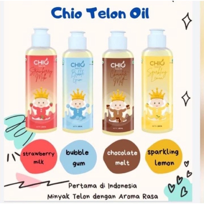 Chio Minyak Telon Bayi Oil Aroma Coklat Strawberry Bubblegum Lemon 100ml