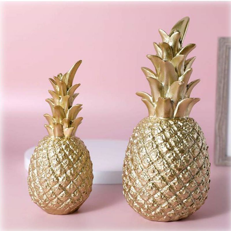 Dekorasi Desain Nanas Warna Emas Pajangan Nanas Tempat Pajangan Nanas Untuk Meja Dekor - Pineapple Ornament