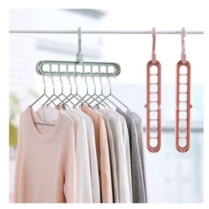 Gantungan Baju / Magic Hanger Multifungsi Foldable Hanger / Gantungan Baju 9 Lubang