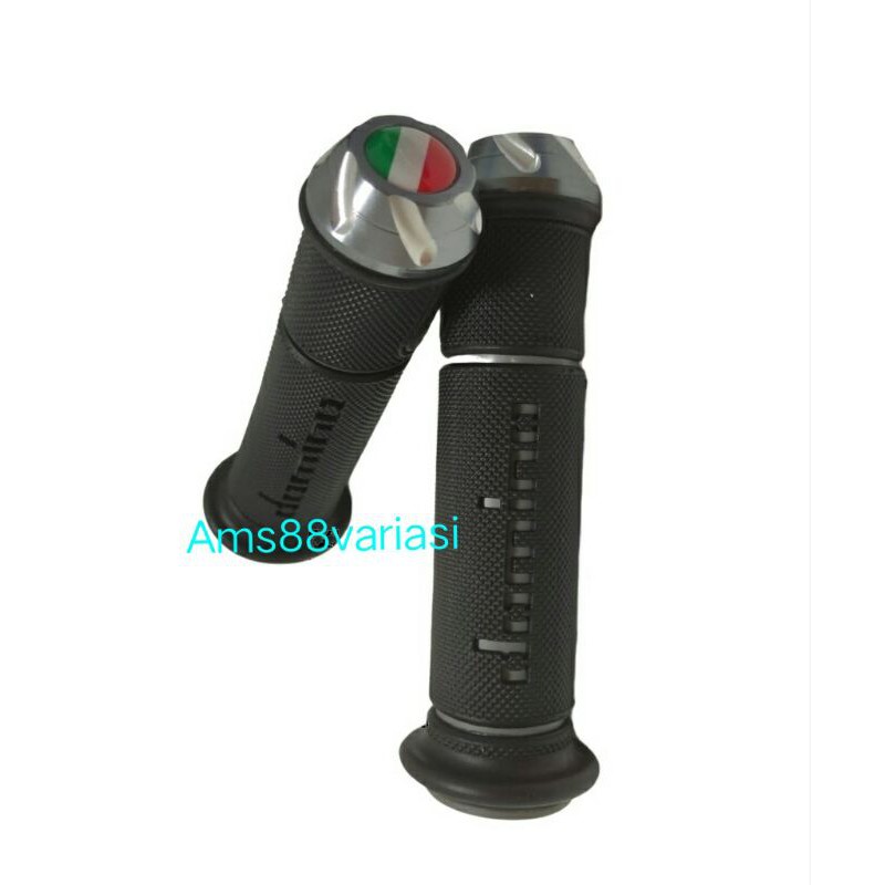 Handgrip Grip Domino Bintik Jalu CNC Stang /Hanfat motor Domino + plus Stang Full Cnc Motif Italy