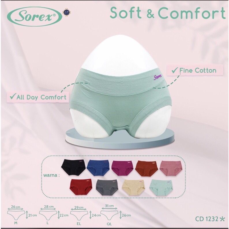 CD SOREX 1232 BASIC | CELANA DALAM SOREX 1232 | CELANA DALAM WANITA SOREX KATUN | ORIGINAL CD SOREX M L XL XXL | SOFT COMFORT WANITA GROSIR -  super soft Best seller - MIDI KATUN STRECH 1232 BASIC - PANTIES ORIGINAL - ARA98STORE