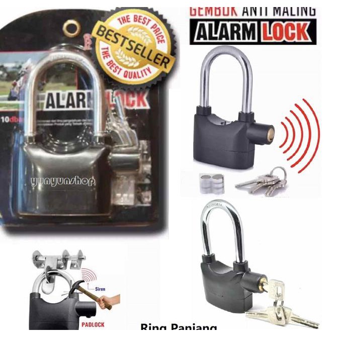 Gembok Alarm Anti Maling (Alarm lock , Kunci Gembok Alarm )