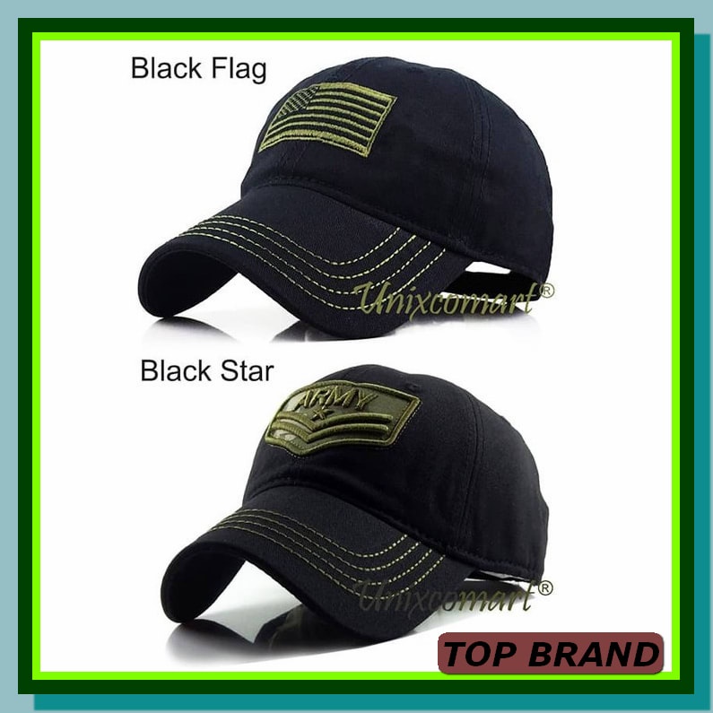 Terlaris Topi Pria Murah/Topi Pria Distro Original Keren Import K CH935 Army Flag Or Star Topi Base