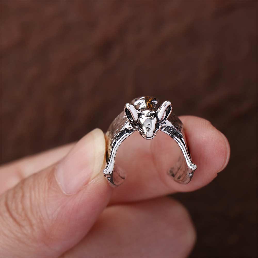 Needway Gothic Kelelawar Cincin Berlebihan Gothic Wanita Pasangan Pria Kepribadian Hadiah Hari Valentine Gaya Korea Jari Cincin