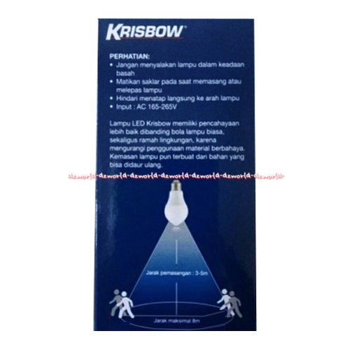 Krisbow LED Motion Sensor 7w Lampu Bohlam Bola Lampu Dengan Sensor Gerak Cool Daylight 7 watt Lampu Otomatis Menyala Saat Ada Gerak Pergerakan Kris Sensors Lamp Light