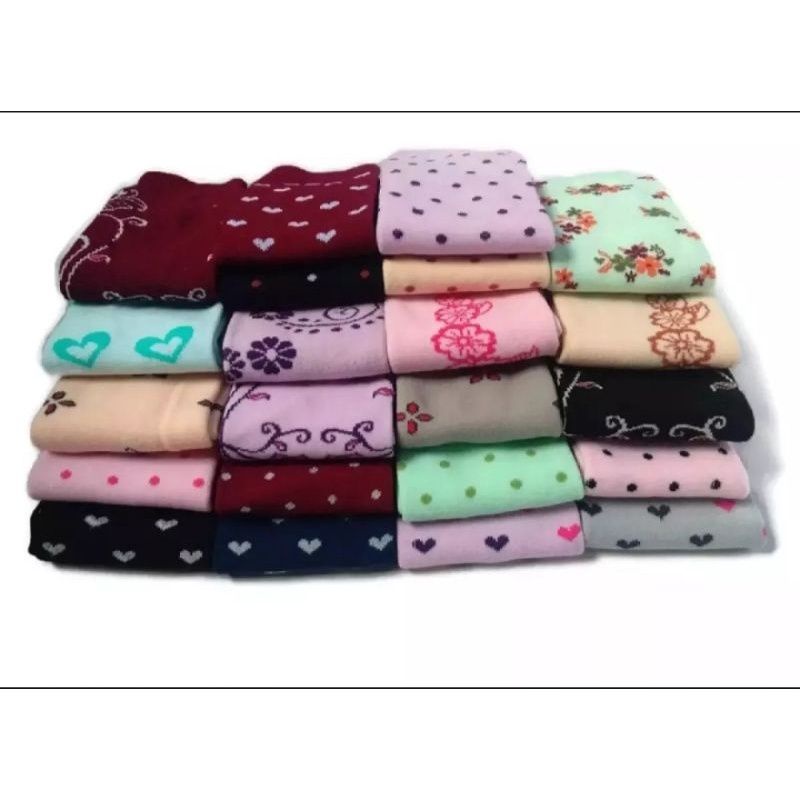 (RANDOM) 3PASANG KAOS KAKI JEMPOL PANJANG MOTIF DEWASA WANITA MUSLIMAH