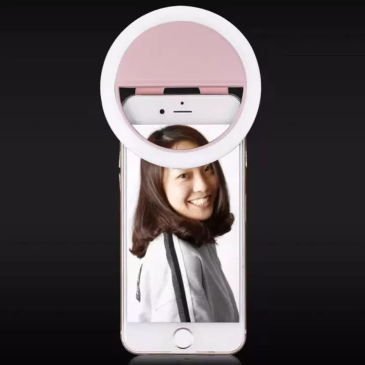 Lampu Selfie Ring Bulat - Portable Clip-on Mini 36 LED Selfie Ring Lamp Fill-in Light Night for iPhone Samsung BlackBerry HTC Huawei LG Smartphone PC Black Outdoorfree