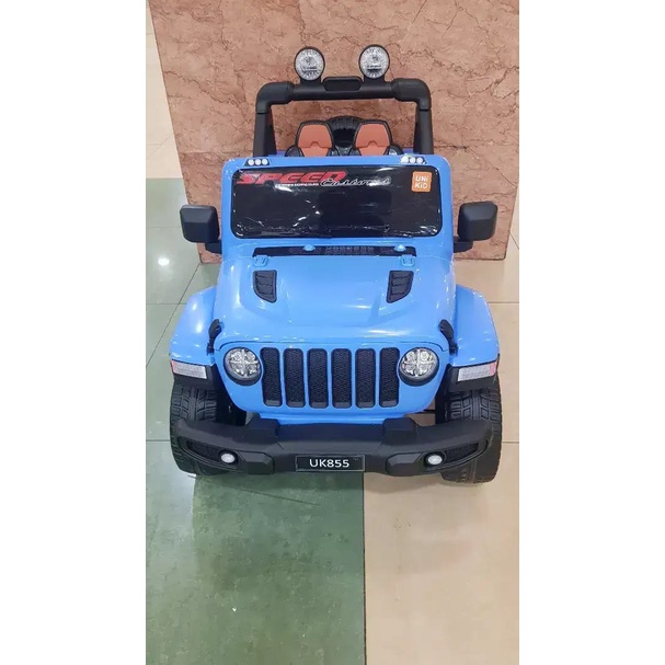 Mainan Mobil Aki Anak JEEP RUBICON UNIKID UK 853 UK853 BAN KARET UK 809-3