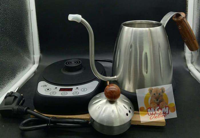 Teko Angsa listrik gagang Kayu 700ml / Electric Coffee Kettle 2348