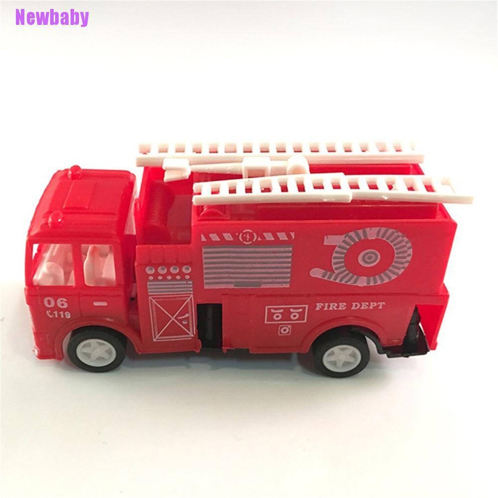 (Newbaby) Mainan Edukasi Truk Pemadam Kebakaran / Tanker Air Pull Back Untuk Anak Bermain Peran