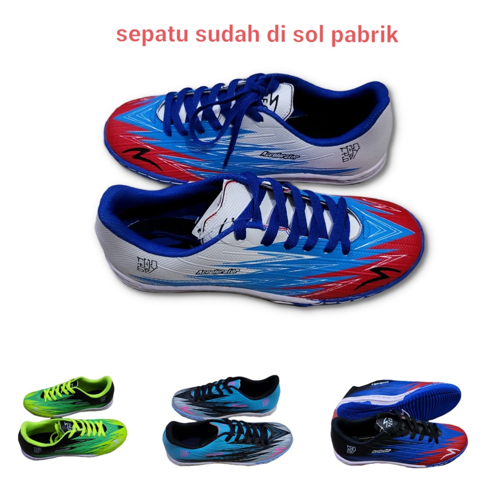 Sepatu Futsal Specs lightspeed Reborn Accelerator Olahraga Pria Merah Biru Terbaru  Sol Sudah di Jait