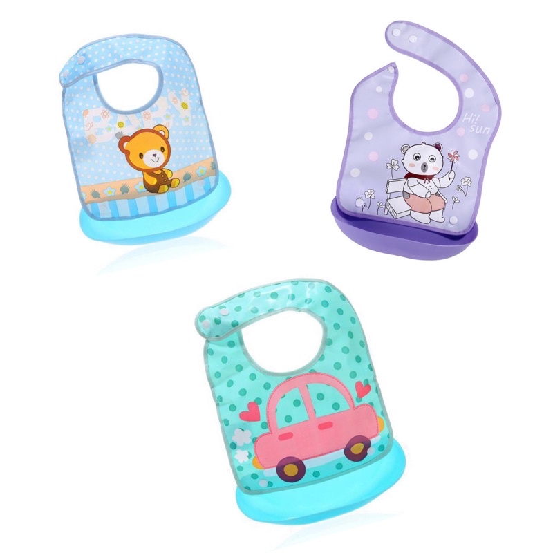 Celemek bayi/Celemek makan bayi/bib/slabber plastik anti air/celemek makan bayi anti air