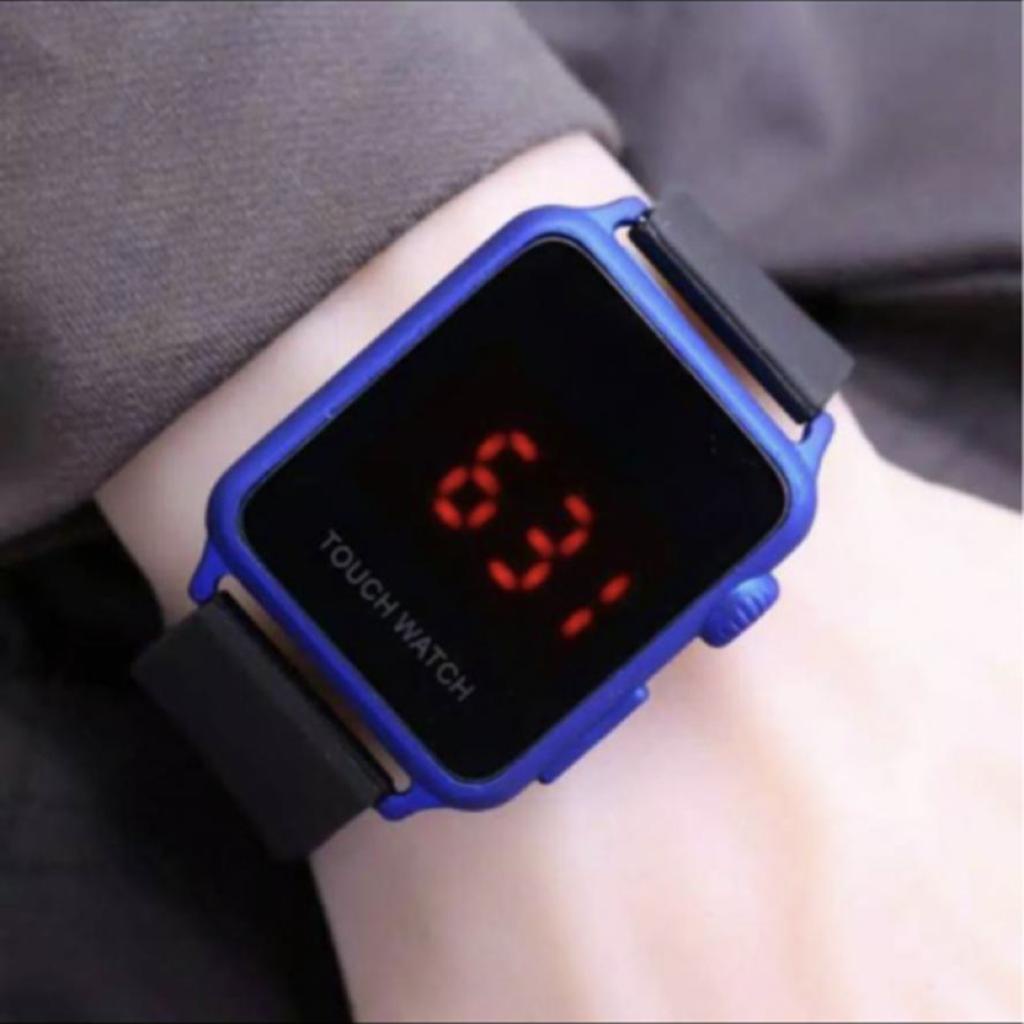 Cod Bayar Tujuan  Jam Tangan Pria Touch Screen Digital Rubber / Ready 5 Warna