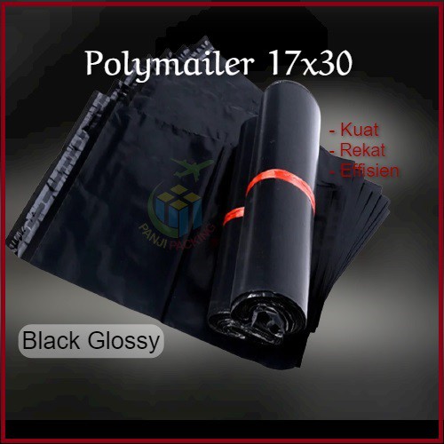 

Polymailer uk 17x30 Kantong Plastik Amplop Packing Online Perekat Polimailer Hitam