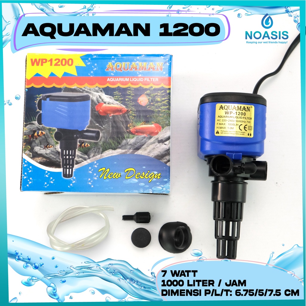 POMPA AIR CELUP AQUARIUM AQUAMAN WP 1200 WP-1200 LOW WATT / WAT RENDAH