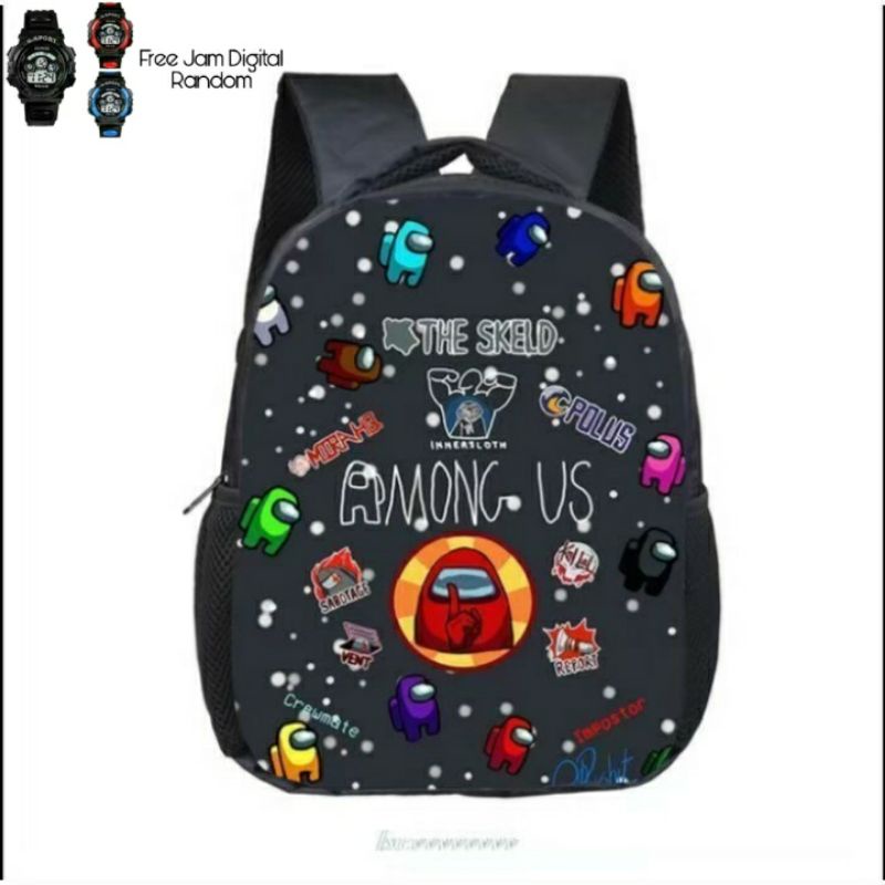 RANSEL EVENGER/AMOUNGUS 2IN1 TAS ANAK LAKI-LAKI FREE JAM TANGAN