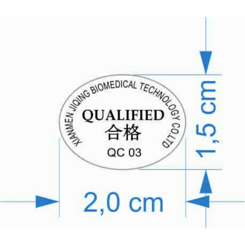 

STIKER TRANSPARAN QUALIFIED 2x1,5CM